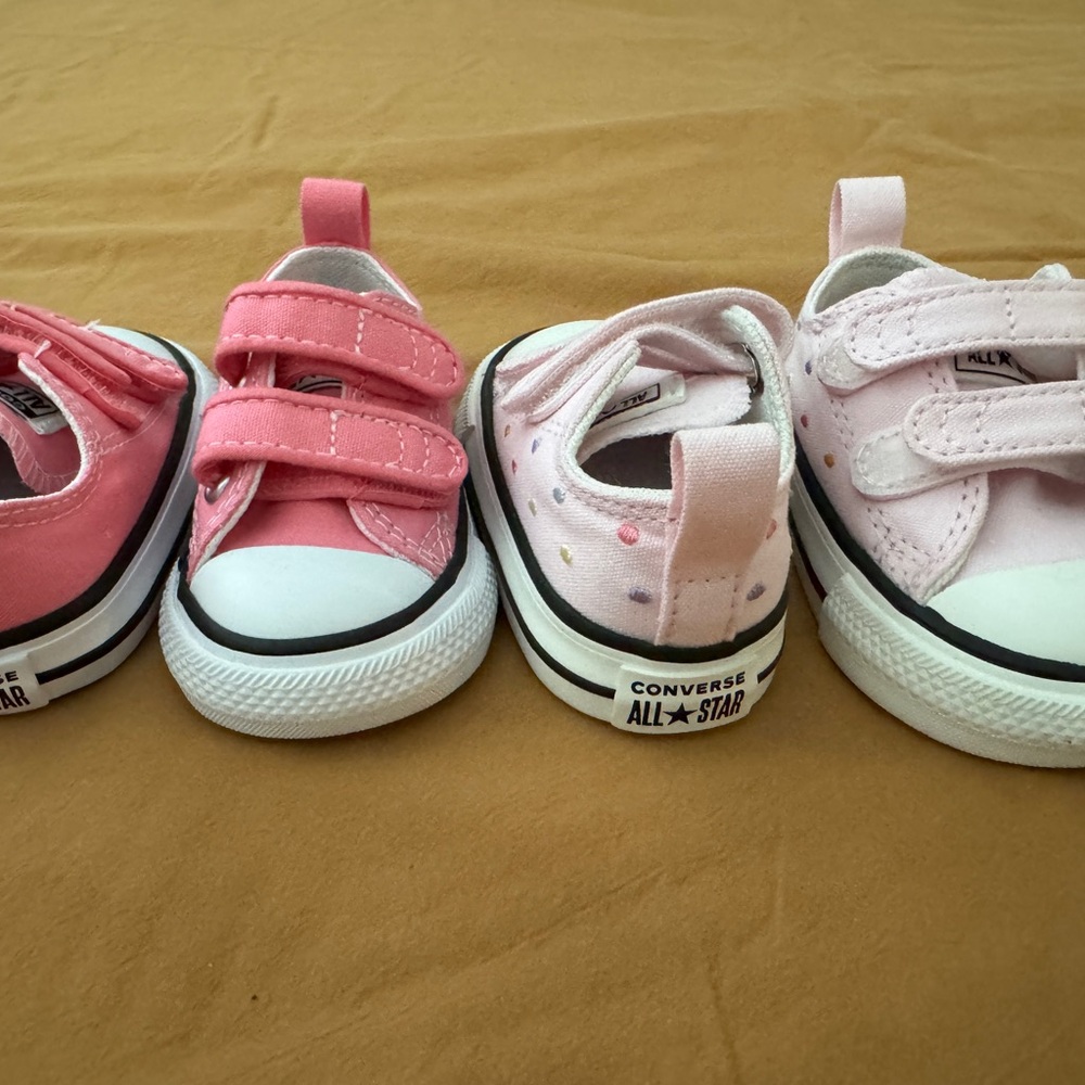 Converse Toddy Sneakers in Pink and White size two. Two pairs
